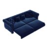 3 In 1 Pull Out Sofa Bed, Convertible Sleeper Sofa Bed, King Size Sofa Bed, Chaise Lounge, Velvet T3 Seater Sofa With Movable Ottoman, Tufted Design - Blue - Image 19