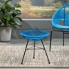 Nusa - Modern Rattan Side Table With Tempered Glass Top - Blue - Image 7