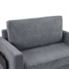 Twin Size Sofa Bed Sleeper Sofa Loveseat Sofa With Foldable Mattress, USB Ports, Side Table & Storage Pocket - Gray - Image 14
