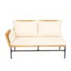3 Pieces Outdoor Patio Wicker Furniture Sets Table And Chairs With Thick Cushion Outdoor Sofa Set Wicker And Cushion - Natural Yellow / Creme - Image 14