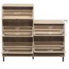 Modern Rattan 5 Door Shoe Storage Cabinet For Entryway Freestanding Design - Natural - Image 5
