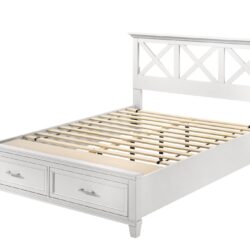 Queen X Storage Bed - White