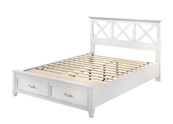 Queen X Storage Bed - White