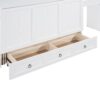 Queen Size Murphy Bed With USB Port, Large Drawer, And Wardrobe / Desk Combo Versatile Cabinet Bed - White - Image 9