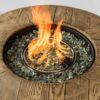 30" Propane Gas Fire Pit Table, 50000 Btu Round Steel Fire Pit With Imitation Wood Grain For Outside Patio Deck Garden Backyard - Black - Image 6