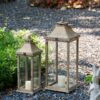 Candle Lantern Decorative, Hurricane Lantern Holder Decor For Indoor Outdoor, Home Garden Wedding - Ivory - Image 14