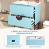Bathroom Vanity Cabinet With Ceramic Sink Combo Set, Frame Modern Bathroom Storage Cabinet With 2 Drawers - Blue - Image 7