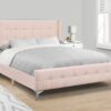 Queen Size Bed Upholstered - Pink - Image 3