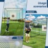 Golf Practice Net Cage With Metal Frame Hitting Net Kit Indoor Outdoor - Black - Image 5
