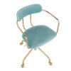 Demi - Contemporary Office Chair - Gold / Light Blue - Image 6