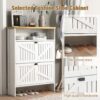 4 Layer Folding Shoe Cabinet With Metal Rounded Corners Convenient Shoe Storage - White - Image 11