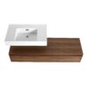 Modern Wall Mounted Bathroom Vanity With Resin Sink And Soft Close Drawer - Brown Ebony - Image 17