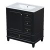 30" Bathroom Vanity With Sink, 1 Door With Shelf And 3 Drawers, Soft Close Door - Black - Image 11