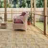 Interlocking Deck Tiles Checker Pattern 12" X 12" Square Acacia Hardwood Outdoor Flooring - Yellow - Image 15