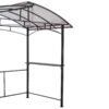 Grill Gazebo 8X5Ft, Outdoor Patio Canopy, Bbq Shelter With Steel Hardtop And Side Shelves - Black - Image 11