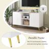 Modern TV Stand For TVs Up To 55", Entertainment Center Media Console, Adjustable Shelf, Metal Legs, Handles And Anti-Tip Device For Living Room - White - Image 9