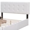 Queen Size Upholstered Platform Bed With Classic Headboard And 4 Drawers, No Box Spring Needed - White - Image 8