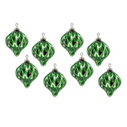 Christmas Ball Ornaments, Glass Decorative Hanging Ball Christmas Tree Ornaments For Holiday Party Decorations (Set of 8) - Green