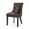 Cheney - Contemporary Dining Chair (Set of 2) With Tufted Diamond Stitching And Sloped Arms - Dark Brown - Image 7