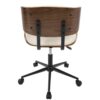 Lombardi - Mid-Century Modern Adjustable Office Chair With Swivel - Walnut / Cream - Image 5