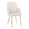 Dahlia - Contemporary Dining Chair (Set of 2) - Gold / Cream - Image 2