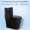 1.1 / 1.60 Gpf Dual Flush 1 Piece Toilet, Water Saving Elongated Comfort Height Floor Mounted, Soft Close Seat, 1000 Gram Map Flushing Score Toilet - Matte Black - Image 8