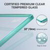 Frameless Shower Door, Double Sliding Shower Door, Clear Tempered Glass Shower Enclosure With Square Rail, Double Side Easy Clean Coat, Finished With Buffer - Brushed Nickel - Image 3