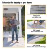 20 Piece Interlocking Deck Tiles Striped Pattern, Square Acacia Hardwood Outdoor Flooring For Patio, Bancony, Pool Side - Light Gray - Image 28