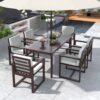 Patio Dining Set Outdoor Dining Table And Chair Set With And Removable Cushions For Patio, Backyard, Garden - Dark Brown - Image 8