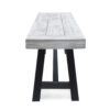 Tranquilizer - Outdoor Acacia Wood Bench With Slat Panel Design (Set of 2) - Sandblasted Light Gray / Black - Image 7