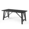 Farmhouse Style Dining Table With Wood Like Top - Matte Black - Image 5