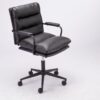 Office Chair Mid Back Desk Chair Modern Excutive Office Chair With Arms And Wheels For Home Office - Black - Image 8