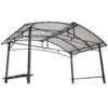 Grill Gazebo 8X5Ft, Outdoor Patio Canopy, Bbq Shelter With Steel Hardtop And Side Shelves - Black - Image 4