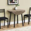 3 Piece Drop Leaf Dining Table Set, Contemporary & Modern - Taupe - Image 5
