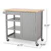 Contemporary Kitchen Cart With Wheels - Gray - Image 3