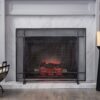 Markus - Modern Single Panel Iron Firescreen Black Brushed Silver - Image 5