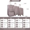 4 Piece Set (16/20/24/28), Softshell Suitcase Spinner Wheels Terylene Luggage Sets Carry On Suitcase Luggage Lightweight Durable Suitcase - Khaki - Image 3