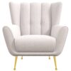 Gianna - Mid-Century Modern French Boucle Armchair - White - Image 2