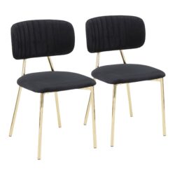 Bouton - Contemporary / Glam Chair (Set of 2) - Gold / Black