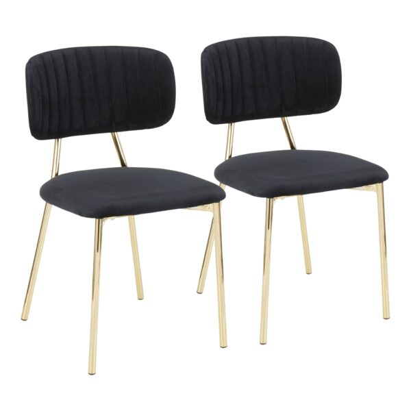Bouton - Contemporary / Glam Chair (Set of 2) - Gold / Black