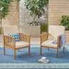 Casa - Acacia Club Chair Coastal Classic Outdoor Seating - Brown - Image 2