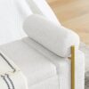 Elegant Upholstered Linen Storage Bench With Cylindrical Arms And Iron Legs - White - Image 11