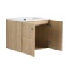 24" Wall Mounted Bathroom Vanity With Ceramic Sink And 2 Soft Closing Doors - Oak - Image 15