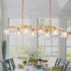 Crystal Chandelier For Dining Room, 8 Light Kitchen Chandelier Light Fixture Modern Metal Industrial Chandeliers For Farmhouse Entryway Living Room (8*G9 Bulbs Included) - Matte Gold - Image 2