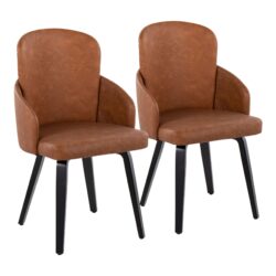 Dahlia - Contemporary Dining Chair (Set of 2) - Camel / Black