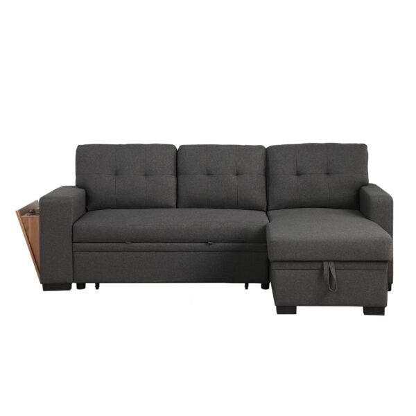 3 Piece Upholstered Sectional - Dark Gray