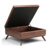Owen - Square Coffee Table Storage Ottoman - Distressed Saddle Brown - Image 3