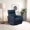 Carson - Swivel Glider Suede Recliner Chair - Midnight Blue - Image 11