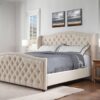 Marcella - King Upholstered Shelter Headboard Bed Set - Sky Neutral Beige - Image 9