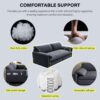 Queen Pull Out Sofa Bed, 3 In 1 Convertible Sleeper Sofa With Side Storage Multifunctional Velvet Loveseat Bed For Living Room - Gray - Image 14